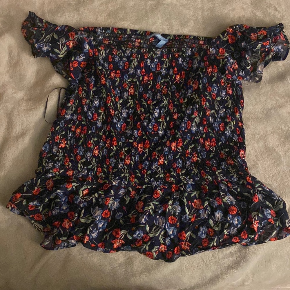 Draper James floral off shoulder top